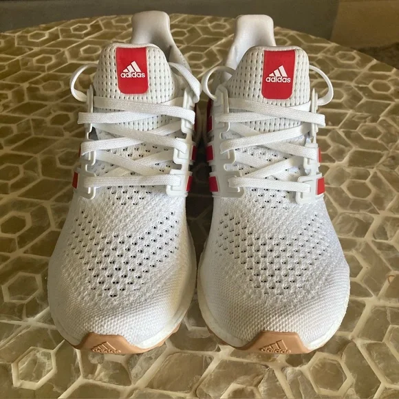 Adidas men’s Ultra boost 1.0 in Cloud White/Better Scarlet/Gum (8) - Picture 3 of 13
